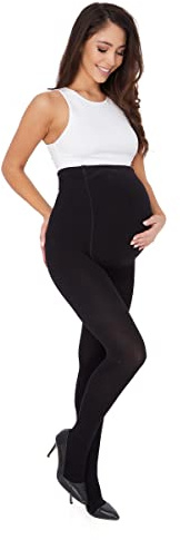 OVISSA Kvinnor graviditet bomull tights med ränder mönster, ogenomskinlig stigbygellös justerbar ultratjocka strumpbyxor, svarta naturliga damer hög midja moderskap enkla tights för graviditet svart en storlek, Mönster 1, en storlek