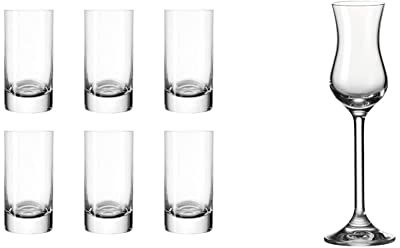 Leonardo Easy+ Schnaps-Gläser, 6er Set, 5 cl, 50 ml, 039615 & Leonardo Daily Grappa, Schnaps-Glas mit Stiel, spülmaschinenfeste Digestif-Gläser, 6 Stück