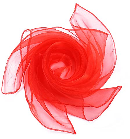 Grantop Lot de 8 serviettes de jonglage carrées - Rouge - 60 x 60 cm - En mousseline de soie - Pour la maternelle et les activités de fête d'enfants