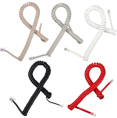 OSALADI 10pièces Lot De Câbles Téléphoniques Spiralés Cordon Combiné Prolongé Souple Avec Connecteurs Adapté Au Téléphone Fixe Pour Bureau Et Domicile
