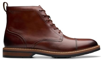 Clarks Aldwin Cap Mens Mid Tan Lea, 8.5