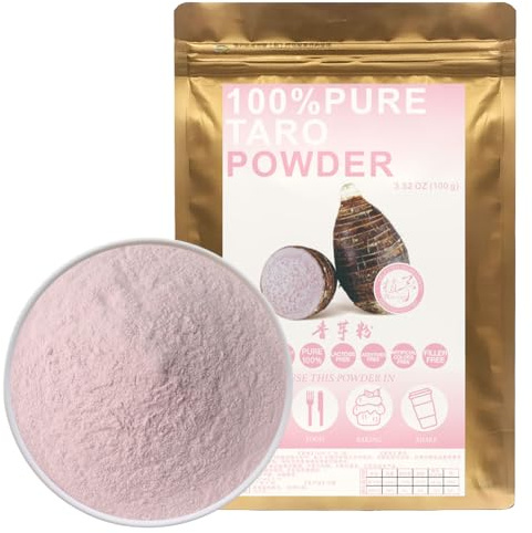 100% Natural Pure Taro powder 100g/3.52oz 香芋粉 polvere secca di Taro per frullati, frullati, cottura e bevande,| Senza conservanti, senza zuccheri aggiunti