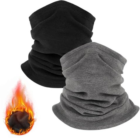 EIYVPRA 2 Pièces Cou Thermique cache cou pour Homme et Femme Tour de Cou Tubulaire Respirant Ultra-Douce Séchage Rapide Anti-Solaire Masque Respirant Moto Cyclisme Ski Randonnée Course à Pied