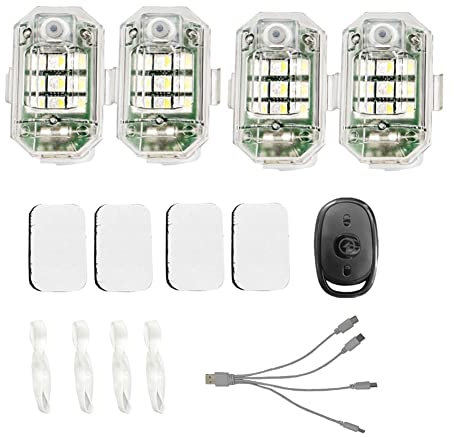 CosyCaya 4 Piezas de Luz EstroboscóPica LED de Control Remoto InaláMbrico para Coche, Motocicleta, Bicicleta, 7 Colores, LáMpara de Advertencia de Flash AnticolisióN