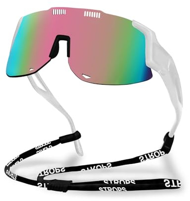 TURVSTPC Sport Running Sunglasses for Women Men, Professional Lightweight Cycling Glasses Mens Sunglasses Wrap Around Uv400 Protection for Baseball Beach Volleyball Softball Driving Fishing