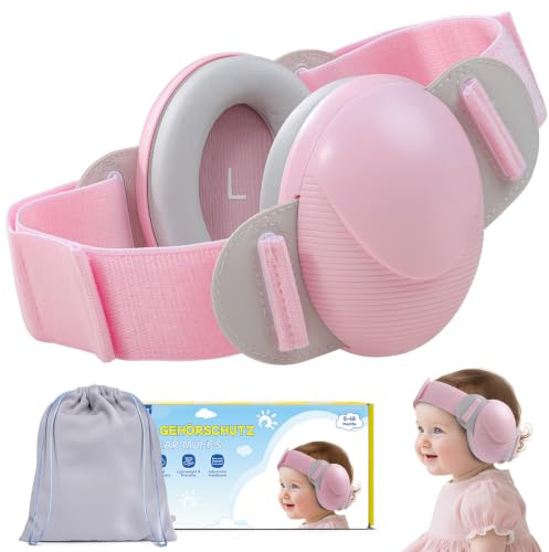 ECHOCUBE Babyhörselskydd, 25 dB Brusreducerande Hörlurar, CE- och ANSI-Certifierade Hörselskyddande Hörlurar för Bebisar, Bärbara och Bekväma Hörselkåpor för Småbarn 0–48 Månader