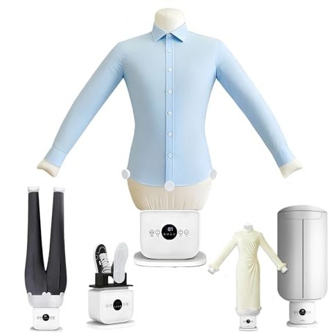 Glowdora Fer À Repasser Automatique Gonflable pour Chemises, Défroisseur Mains Libres Mannequins pour Vêtements (Pantalons, Jupes), Séchage Et Accessoires Inclus