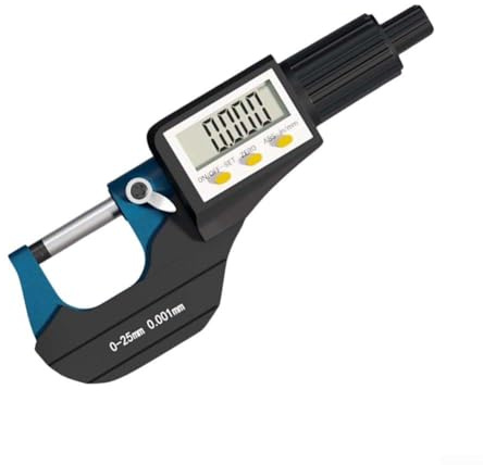 Calibro micrometrico esterno elettronico digitale 0-25 50-75 75-100 mm con vite liscia e precisione di 0,001 mm per controlli di dimensione accurati (0-25 mm)
