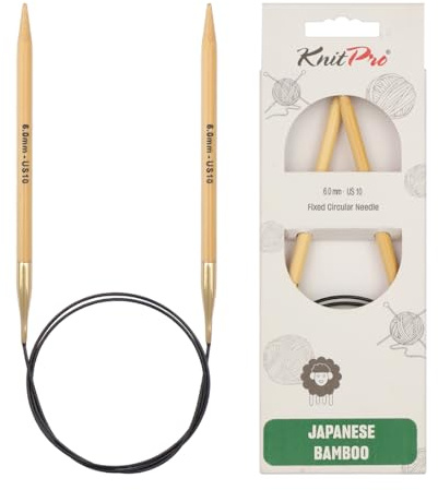 KnitPro Aguja circular de bambú 80 cm 6,00 mm - 3 piezas