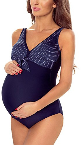 Vivisence Traje De Bañode Una Pieza Premamá 3503, Azul Marino,44
