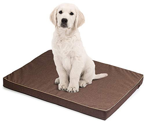 BOUTIQUE ZOO Hundematratze für Hunde | L: 100 x 75 x 6 cm | Hundesofa Hundekissen Hundematte für groß und klein | Codurastoff | Elegant | Waschbar | Farbe: Braun