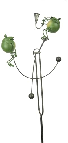 Red Carpet Studios 34249 Art Outdoor Windskulptur Wippe Deko Gartenstecker Musik Frösche