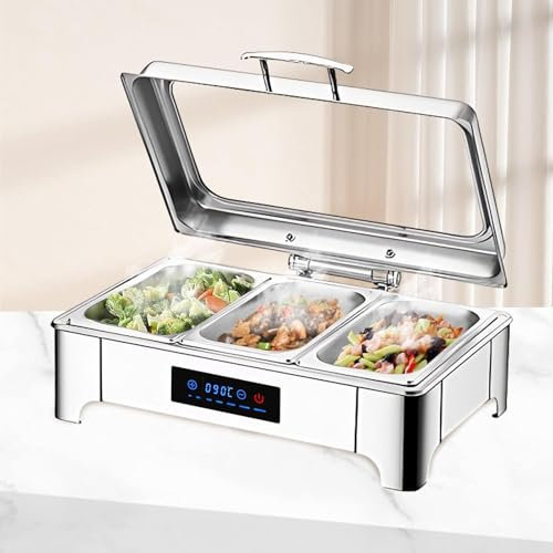 vanenferse 9L Stainless Steel Electric Table Top Food Warmer Adjustable Temperature, Large Pans Keep Food & Plates Hot for Longer, Buffet Warmer Food Server for Catering Restaurants Parties