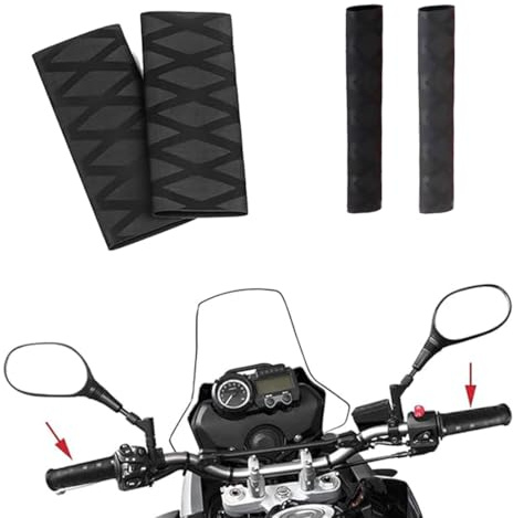 EIROVYA 4 Pezzi Coprimanopole Moto R1200GS R1250GS F850GS F800GS Copertura Universale Termorestringente per manopole originali e comandi riscaldati, Copri Manopole Moto