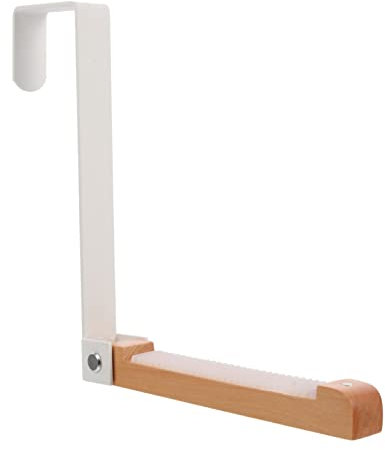 Ipetboom Gancho para Colgar Puerta sin Perforar, Perchero Multifunción de Hierro y Madera Blanco, Diseño Creativo y Resistente al Óxido para Baño y Hogar