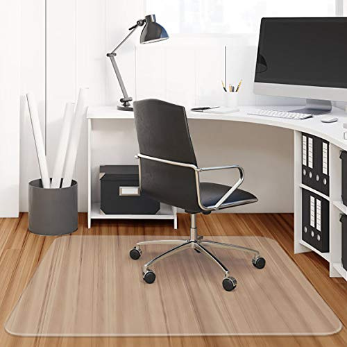 SFAREST PVC Office Chair Mat, Transparent Rectangular Floor Protector, Large Multi-Purpose Clear Non Slip Desk Chair Mat for Carpet Hard Floor (120 x 120cm)