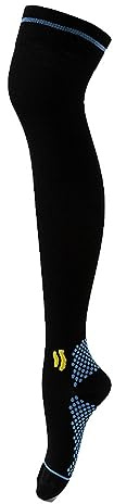 Calze Sportive Compressive Uomo Donna per Supporto Muscolare e Performance Atletica Sopra il Ginocchio (Black, One Size)