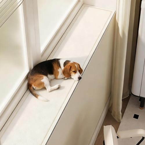 VIIGUIY Tapis de Rebord de fenêtre Tapis de Rebord de Fenêtre Absorbant, Protection Anti-poussière pour Rebord de Fenêtre, Coussin de Remplacement Doux pour Balcon(Style2,20x4in/50x10cm)