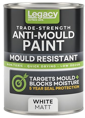 Mifica Anti Mould Paint 2.5L for Bathrooms & Kitchens – Mould Resistant White Emulsion – Stops Black Mould, Damp & Condensation | Long-Lasting Protection | Matt White Finish (2.5 Liters)
