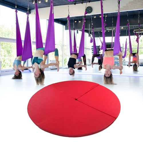 Pole Dance-matta, halkfri mottagningsmatta för luftring och pole dans, rund och hopfällbar säkerhetsmatta för hemmagym, tjock skyddsmatta för ba