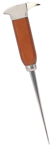 HUSHUI Wooden Handle Ice Pick, Stainless Steel Ice Chipper Crusher Tool with Comfortable Beechwood Handle, for Home Kitchen Bars Bartender