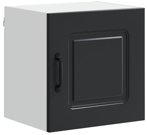 Qnhdfrt Kalmar Armario de cocina suspendido para cocina, estantería compacta con compartimento de almacenamiento, madera moderna, 40 x 31 x 40 cm, color negro
