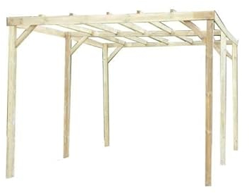 Carport Autoclavé toit plat sans couverture / surface extérieure : 15,00 m2