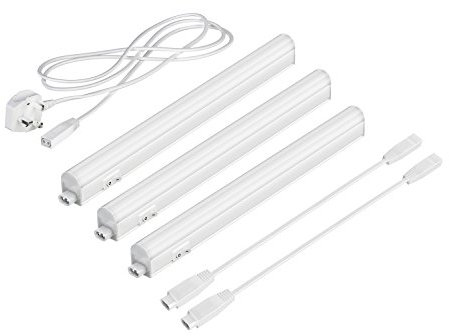 Parlat LED Under-Cabinet luminaires Rigel, Each 31.3cm, 40cm Cable, Each 445lm, White, Set of 3, BS