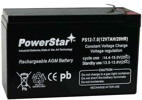 PowerStar Replacement Standby Battery (12 V, 7 Ah) for Bosch D126 2 Year Warranty