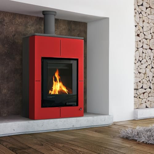 Aquaflam HSF34-085 Vario Saporo Basic Wasserführender Kaminofen Red 11/7 kW/A