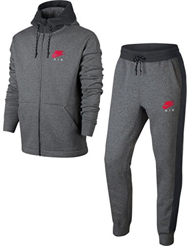Nike - Nike Tuta Uomo Cotone Felpato Grigia - M, Grey