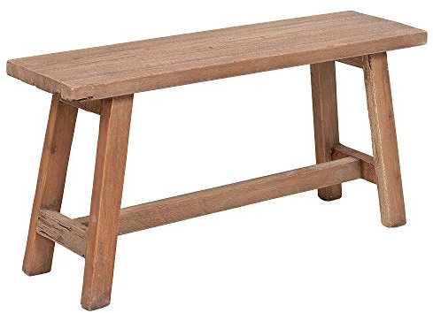 LEBENSwohnART Bank GEMI ca. L90cm Natural recyceltes Holz Holzbank Sitzbank Flurbank Dekobank