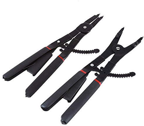 Circlip Pliers Set,Heavy Duty 2pcs Circlip-Snap Plier Set 16 4 Different Interchangeable Angel Tips Universal Snap Pliers Tool Set Retaining with Replacement Tips for Automotive,Mowers