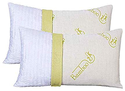 EVERGREENWEB 2-pack kuddar 40 x 70 cm av minnesflingor och bambufiber för sängar och soffor, mjuk stoppning, supererbjudande, lämplig mot nack- och ryggsmärtor, certifikat Oeko-TEX®