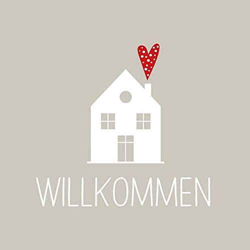 Servietten Tischdeko Willkommen Geburtstag Einzug 20 Stück 3-lagig 33x33cm