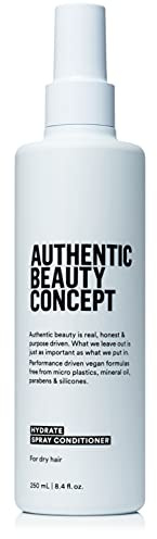 Authentic Beauty Concept Hydrate Spray Conditioner | Lightweight Leave-In Spray | Adds Moisture & Manageability | Normal To Dry or Curly Hair | Vegan & Cruelty-free | Silicone-free | 8.4 fl. oz.