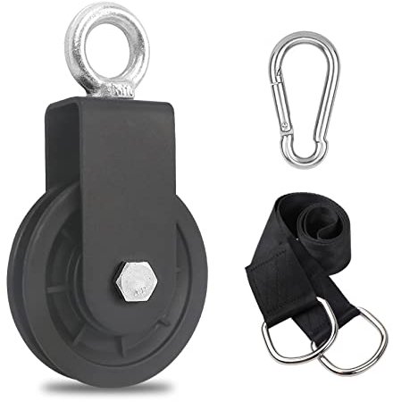 GothicBride Poleas para Cuerda 90MM Polea Gimnasio para Casa di Sospensione e Moschettone, DIY Gym equipo de fitness polea de alambre, Carga de 160 kg(1)