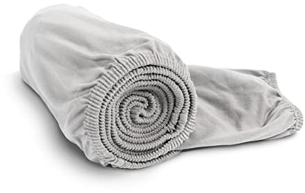 bett1 BODYGUARD Jersey-Spannbettlaken 180-200x200 cm (Silber, robust, waschbar bei 60 °C, Rundum-Gummizug, Oeko-Tex 100)