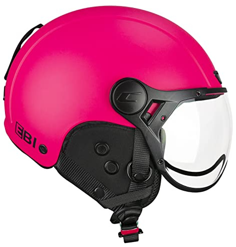 CGM Casco Bici, sci, E-bike, 801A EBI MONO, Rosa fluo opaco, S (55-56cm)