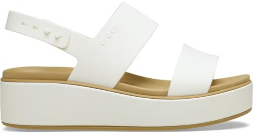 Crocs Brooklyn Low Wedge Matte Wrap Sandal 38-39 EU Chalk/Tan
