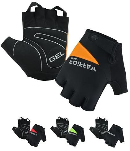 Warrior Gears Full-Finger/Half-Finger Winter Cycling Gloves – Lightweight, Water-Resistant Gloves – Windproof for Men, Women, Touchscreen, Anti-Slip Grip & Breathable, Gel-Padded Bicycle Gloves