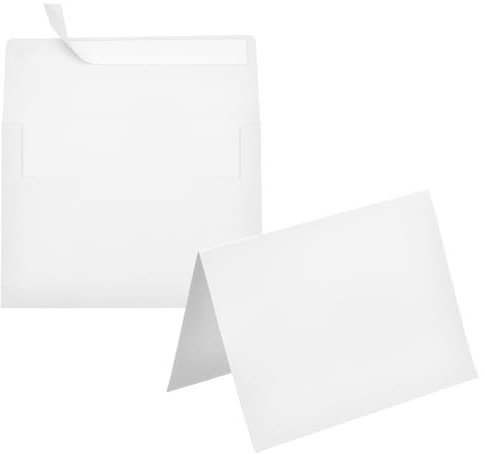 PATIKIL 20Pack White 4x6 Envelopes with Cards, Self Seal A6 Envelopes with Folded Cardstock for Greeting Cards Wedding Greeting Birthday Invitations Letter Mailing
