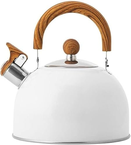 Bollitore con fischio, teiera da fornello, 2,5 l, in Acciaio Inox, per bollire, Compatibile con fornelli a Gas e fornelli a induzione.