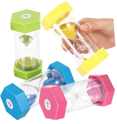 IWOWHERO 4 Barnfärgade Timglas Minutersandklocka Timglas Timer Klassrumssandklocka Sandklocka För Klassrum Mini Sandklocka Timer Klassrumstimers Mini Sandklocka