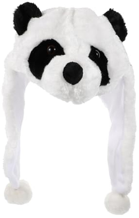 Hemobllo Cappello Panda in Peluche Morbido per Inverno Protezione Testa e Orecchie Accessorio Moda Divertente per Foto e Costume Carnevale