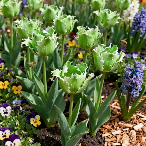 Tulipanes Bulbos/Tulipán/Tulipán perenne-FáCil De Mantener Tulipanes rara Crea RáPidamente Un Hermoso JardíN-8 Rhizomes-B