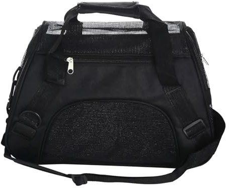 Caja de transporte para gatos, con bolsa acolchada y ajustable, con correa de hombro ajustable y bolsillo transpirable para cachorros, para gatitos, conejos, razas medianas, paseo, avión, A