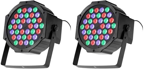 TEMPO DI SALDI Faro Rgb 36W Con 36 Led Di Vari Colori X Discoteca Sensore Sonoro Luce Colorata (Confezione da 2)