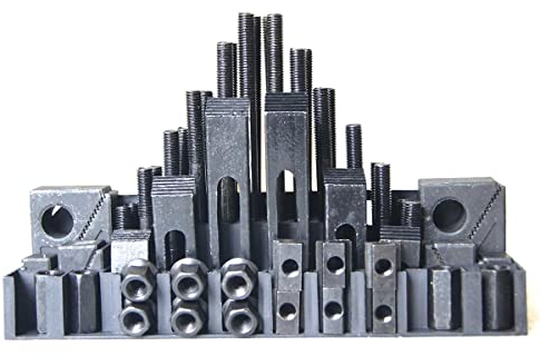 KATSU 58PCs Milling Clamping Kit M12 Metric Engineering Precision Universal T-Slot Clamp Set for CNC Lathe Mill Metal Cutting Machine Mold Tool 402216