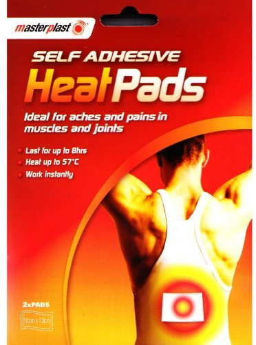 5 X Masterplast Self Adhesive Heat Pads, relieves aches & pains 2 Pack